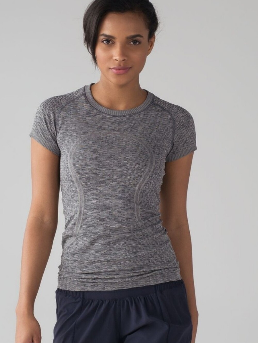 Lululemon Run with Heart SweatLife Swiftly Tech Short Sleeve Crew, Black White